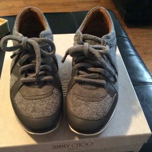 Jimmy Choo mist felt & Nappa trainers sz 38
